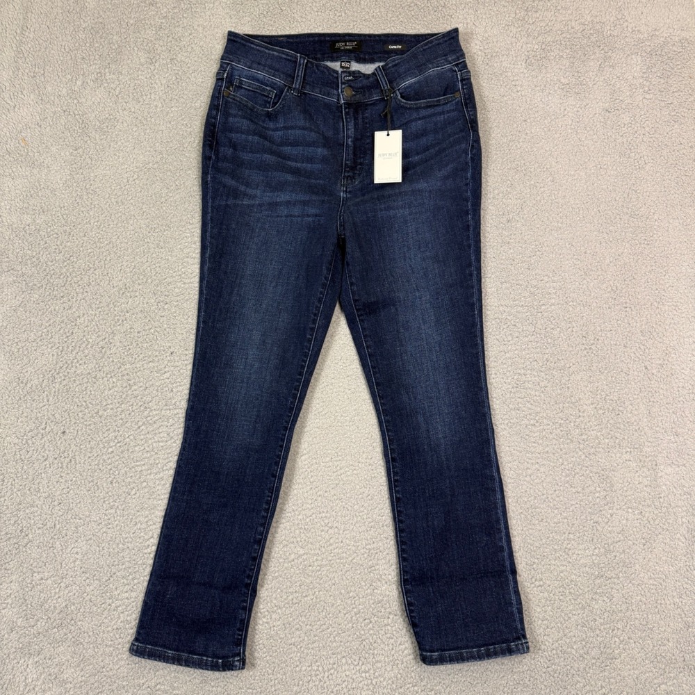Judy Blue Los Angeles Dark Wash Capri Fit High Rise Jeans Size 15/32 NWT